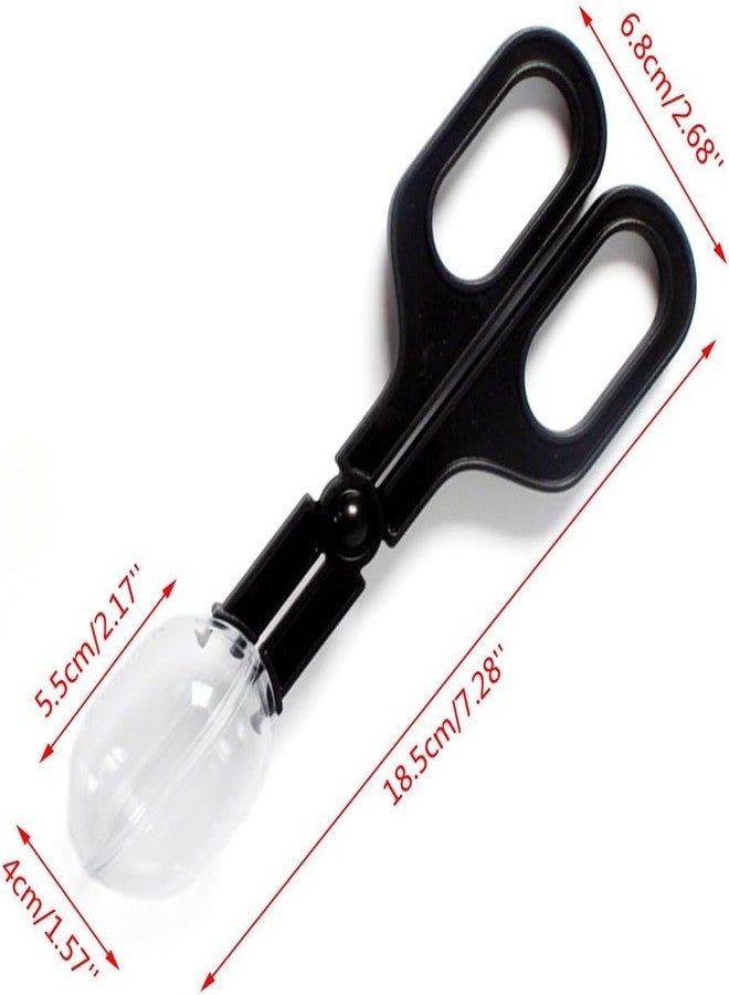 Zhuluck Black Reptiles Feeding Scooper Poop Cleaning Clamp Spoon-shaped Tips Feeder Tweezers Aquarium Tank and Terrarium Cleaning Tool,For Snakes Lizard Tarantulas Reptile Supplies Reptiles and Amphibians - Image 2